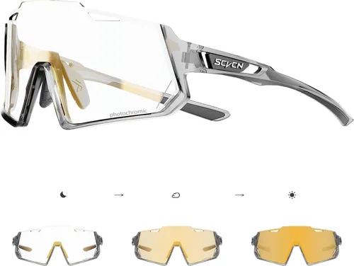 Vista 7 de SCVCN Gafas de ciclismo fotocromáticas Gafas de sol deportivas transparentes hombres mujeres MTB BMX Running Driving