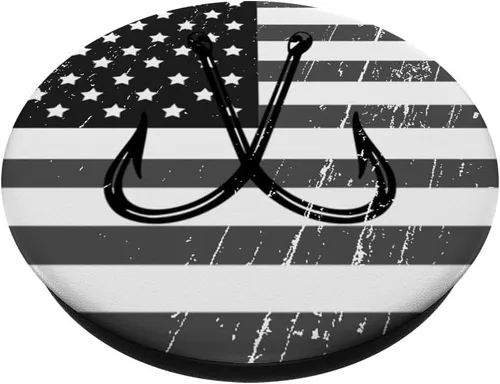 Vista 2 de Gancho de pesca Popsocket bandera estadounidense – PopSockets Grip y soporte para teléfonos y tabletas