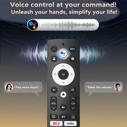 Vista 4 de Reemplazo de control remoto por voz para Hisense Smart Google TV, compatible con Hisense QLED UHD Mini-LED ULED Google TVs