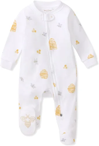 Vista 21 de Burt's Bees Baby Pijama con pies de algodón orgánico para niña Cozy Teddies - Paquete de 1