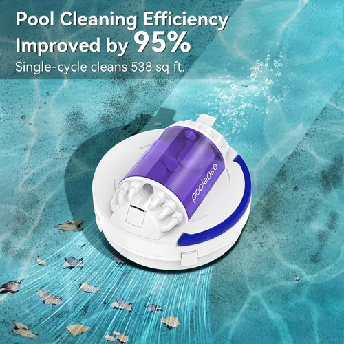 Vista 2 de X1 Robotic Pool Vacuum for Above Ground Pool, Automatic Cordless Pool Cleaner with 45W Dual-Motor, Ideal for Above-Ground Flat Pool, 2L Debris