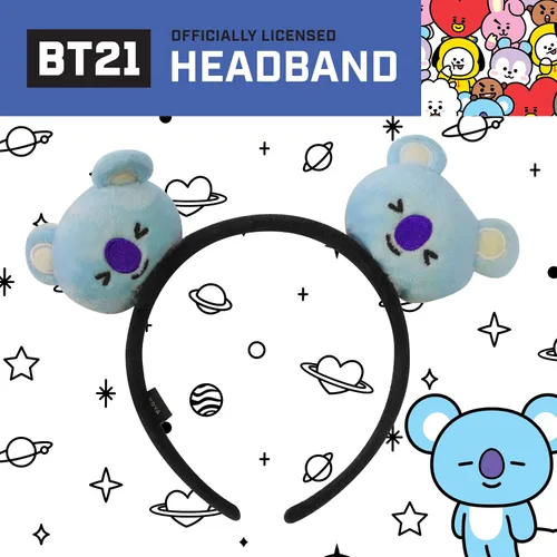 Vista 42 de Concept One BT21 LINE FRIENDS - Diadema bordada de felpa 3D para mujer, Chimmy