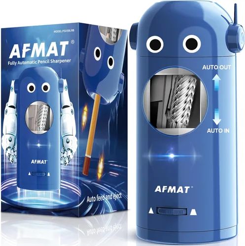 Vista 9 de AFMAT - Sacapuntas eléctrico para lápices de colores 7-11.5mm, sacapuntas robot totalmente automático, entrada y salida automática, recargable sin