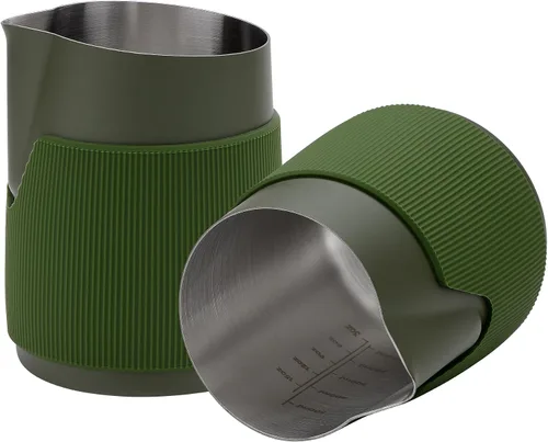 Vista 10 de Normcore Jarra de Leche Sin Mango - Jarra de Vapor Espresso con Boquilla Redonda - Jarra de Espuma de Leche de Acero Inoxidable 18/8, Antiadherente