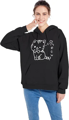 Vista 3 de Sudaderas con capucha de gato para mujeres, adolescentes y niñas