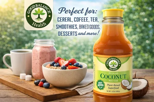 Vista 4 de Good Balance Health - Néctar de coco Edulcorante líquido natural Edulcorante de bajo índice glucémico Todo natural y orgánico Sustituto