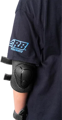 Vista 5 de Rude Boyz - Juego de almohadillas para casco de bicicleta, rodilleras, coderas, muñequeras para niños y niñas