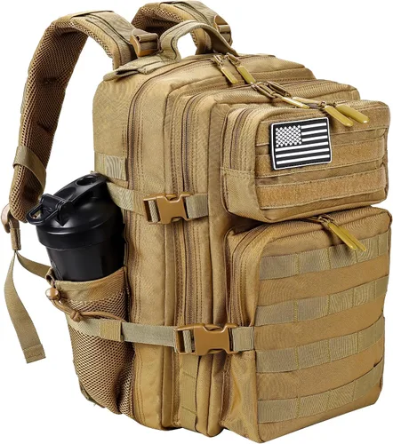 Vista 13 de LHI Mochila Militar Táctica para Hombres y Mujeres 25L/35L Mochila de Asalto del Ejército Bolsa Mochila Pequeña con Portabotellas