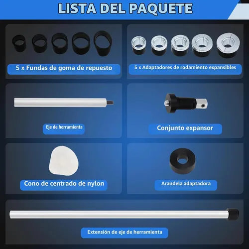 Vista 2 de 8MILELAKE Desmontaje universal de la herramienta del cojinete del árbol de levas con el Rango de adaptadores de 1-1/8 a 2-2/3 pulgadas Compatible