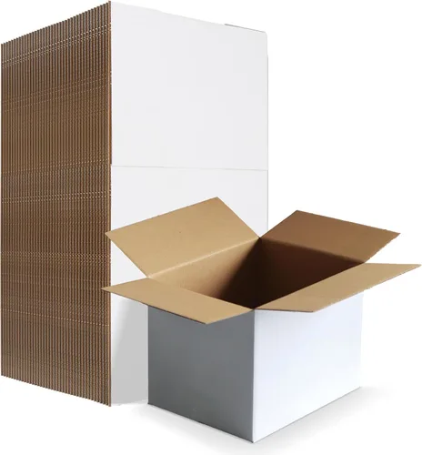 Vista 49 de HORLIMER Paquete de 40 cajas de envío de 5 x 5 x 5, caja de cartón corrugado blanco para correo, embalaje, pequeñas empresas