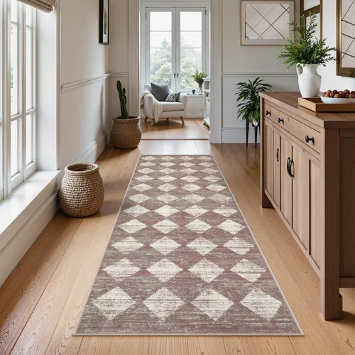 Vista 15 de Lahome - Tapete con diseño de entramado marroquí, a cuadros, pequeño, suave y antideslizante, moderno, resistente a las manchas, para puerta Negro
