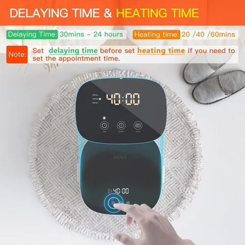 Vista 4 de DOACE Calentador de toallas, calentadores de toallas de tamaño mediano con mantenimiento automático del calor, tiempo de calor de 20/40/60 minutos