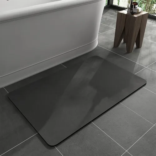 Vista 20 de MontVoo -Tapete de baño-Alfombras de baño delgadas antideslizantes para debajo de la puerta- Superficie de gamuza sintética absorbente, de secado