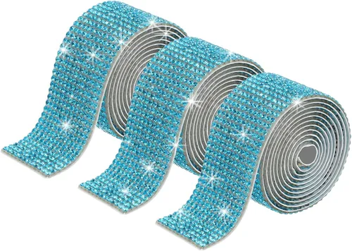 Vista 28 de MECCANIXITY 3 rollos de cinta de diamantes de imitación autoadhesiva de 3 yardas y 0.315 in para proyectos de artes y manualidades, pasteles de Beige