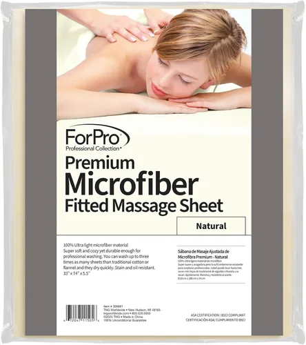 Vista 5 de ForPro Sábana bajera ajustable de microfibra para masaje, 36 pulgadas de ancho x 77 pulgadas de largo x 7 pulgadas de alto, for Massage &