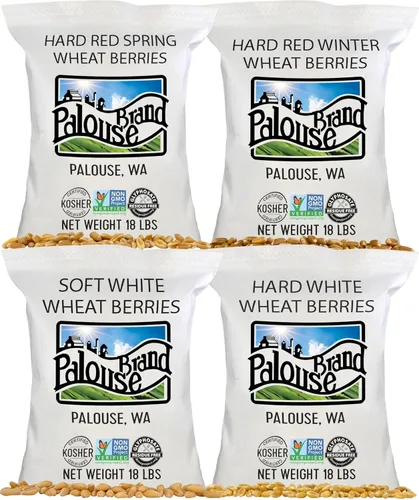 Vista 18 de Palouse Brand Granos de Trigo Blanco Suave Certificados Sin Residuos de Glifosato 1 LB Cultivado por Familias en el Estado de Washington 100%
