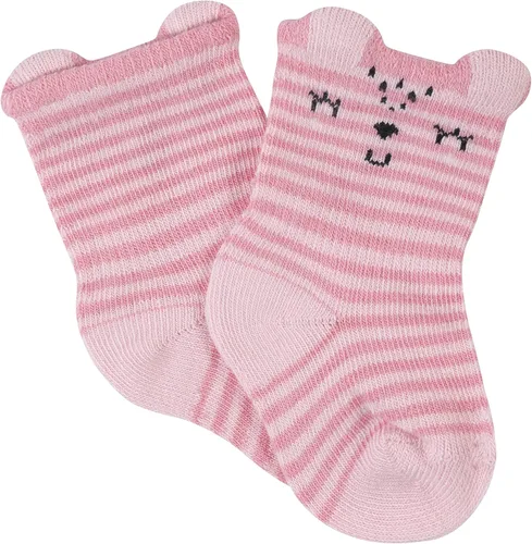 Vista 2 de Gerber Calcetines unisex para bebé, 6 pares a prueba de moños, rosa (Leopard PINK)
