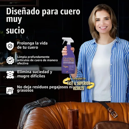 Vista 5 de Leather CPR Limpiador y acondicionador de 18 onzas + limpiador de cuero resistente de 22 onzas kit para sofás, muebles, asientos de automóvil