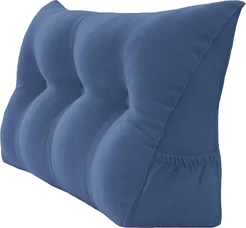 Vista 32 de Peachwell Almohada triangular de lectura para reposo en cama, cojín de refuerzo grande para cabecero, respaldo, almohada de cuña con funda extraíble