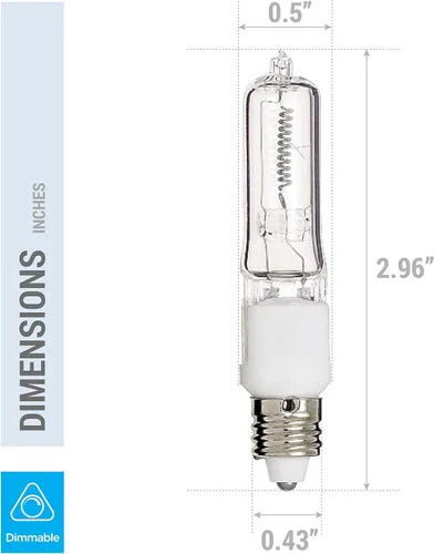 Vista 3 de KOR Q250CL/MC 250 vatios JD T4 E11 Mini bombillas base de candelabro