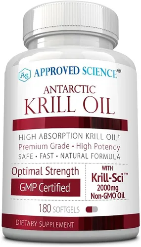 Vista 7 de Approved Science Aceite de krill - 2000 mg de aceite de krill antártico, 650 mcg de astaxantina - 260 mg EPA, 160 mg DHA - 60 cápsulas blandas - 1
