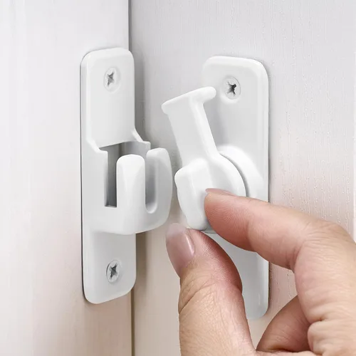 Vista 10 de INIRET Cerradura de pestillo giratorio de seguridad mejorada negra - Pestillo de puerta deslizante y oscilante de 90/180 grados de servicio pesado