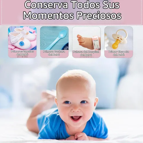 Vista 3 de Caja de recuerdos para bebé VOTUM para recuerdos preciados, de estilo de cuento de hadas - Cajas ligeras y hechas a mano con 9 compartimentos