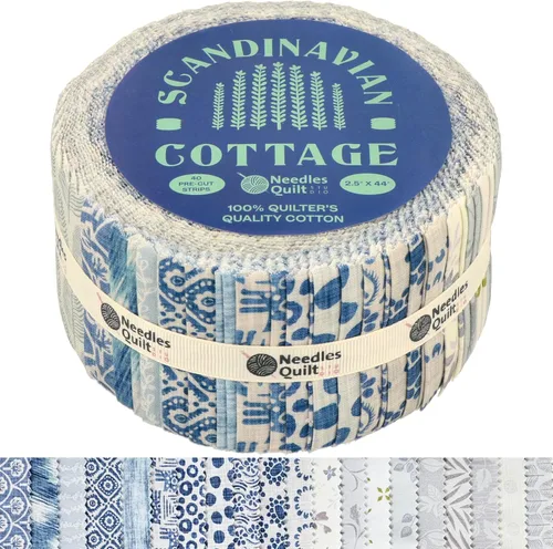Vista 15 de Jelly Roll - 40 tiras de 2.5 x 44 pulgadas Paquetes de tiras de algodón – Tela acolchada perfecta para coser, proyectos de edredón precortados