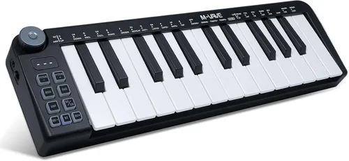 Vista 10 de M-VAVE 25 Teclas 16 Almohadillas de Batería Retroiluminadas Teclado MIDI – Creador de Ritmos Profesional y Keytar para Producción Musical de Teclado