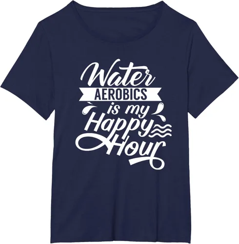 Vista 13 de Water Aerobics Is My Happy Hour Hobby Instructor Aqua Camiseta Negro