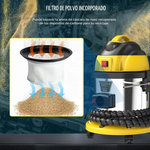 Vista 3 de Walnut Blaster Cleaner, HTS558 Máquina de limpieza de válvulas de tubo de admisión de motor automotriz, removedor de carbono de motor automotriz