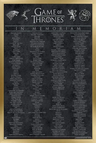 Vista 17 de Póster de pared de Juego de Tronos en memoria, 22.4 pulgadas de largo x 14.7 W, versión enmarcada de madera de granero Versión enmarcada Barnwood
