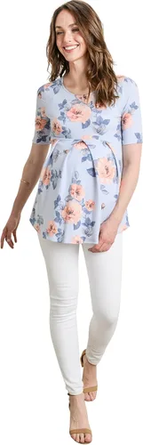 Vista 6 de Blusa de maternidad con peplum y pliegue frontal para que se note el embarazo