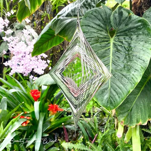 Vista 6 de Molinillo de viento de metal para jardín, arte de jardín al aire libre para patio trasero, decoración colgante al aire libre y spinners para adornos