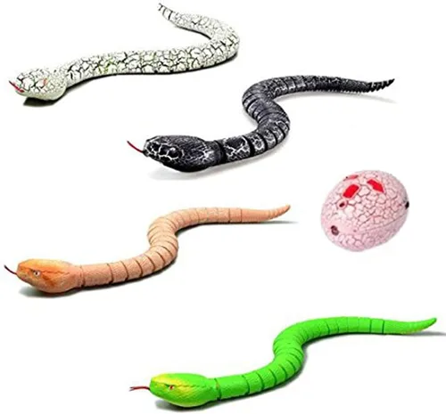 Vista 8 de Juguete de serpiente a control remoto, juguete realista de serpiente a control remoto, robot recargable por USB, modelo de serpiente de cascabel