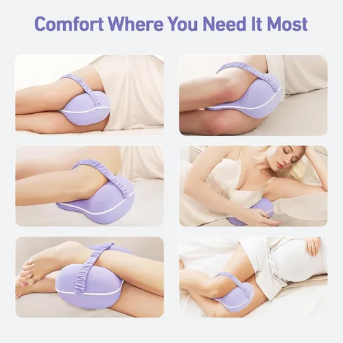 Vista 6 de Almohada de rodilla para personas que duermen de lado, almohada suave de alineación de la columna vertebral, almohadas de espuma viscoelástica