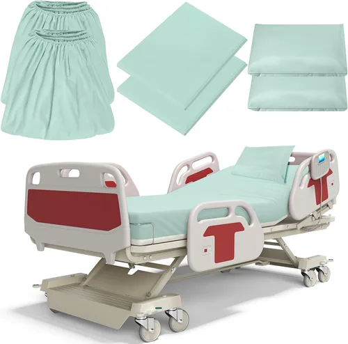 Vista 16 de Moukeren Juego de sábanas de hospital, 6 piezas, sábana bajera ajustable de bolsillo profundo de 36 pulgadas con elástico en todo el contorno, Beige