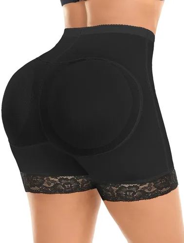 Vista 19 de DERCA Pantalones cortos acolchados de encaje con almohadillas de cadera para realzar los glúteos Beige