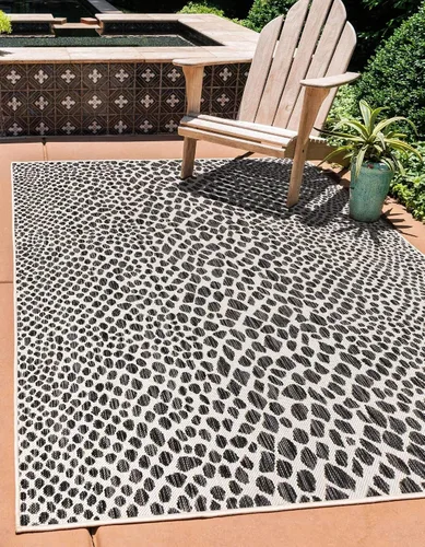 Vista 10 de Unique Loom Outdoor Collection Alfombra de área - Ciudad del Cabo (2' 2' x 3' 1' Rectángulo, Azul/Oliva)
