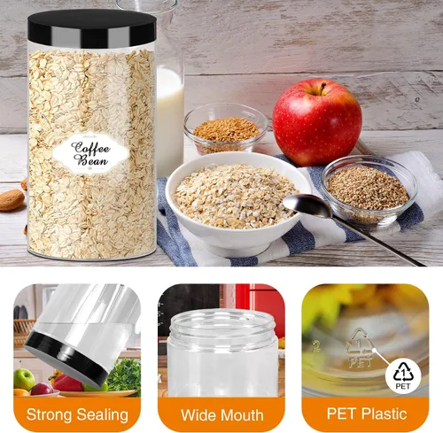 Vista 10 de PeacePeo Tarros de plástico con tapas, recipientes de slime de 4 onzas, 72 frascos de plástico transparente vacíos, recipientes de cosméticos