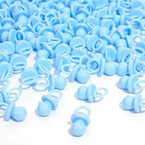 Vista 8 de 36 chupones de plástico para juego de baby shower, chupetes de baby shower de 2.75 pulgadas, chupetes azules para decoración de baby shower