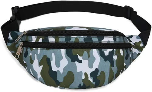Vista 15 de Riñonera para hombres y mujeres, de moda e impermeable con cinturón ajustable, bolsas de riñonera casuales para correr, deportes, viajes. beige
