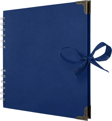 Vista 9 de Bstorify - Álbumes de fotos cuadrados de 36 páginas de 18 x 18 cm, papel kraft negro grueso, 250 g/m², libro de recuerdos, cierre de cinta, ideal