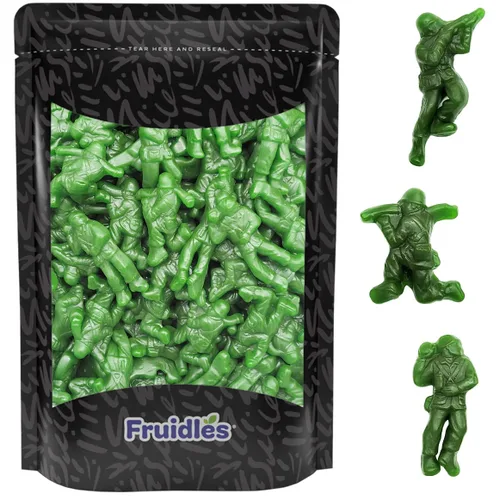 Vista 5 de Fruidles Green Apple Patriotic U.S. Army Guys Gummi Candy Military Heroes Freedom Fighters - Deliciosos caramelos de gomita, aperitivos divertidos