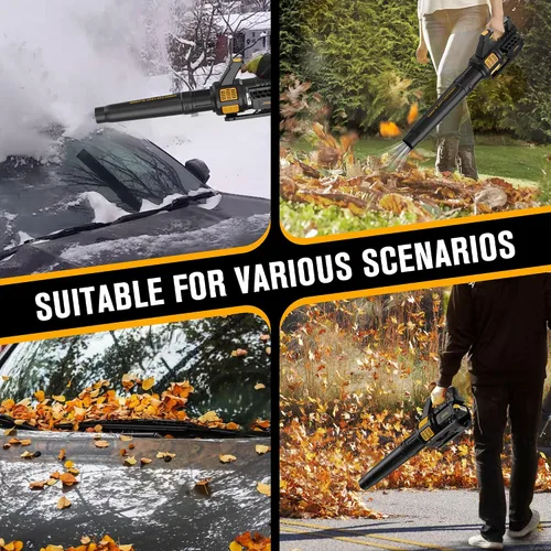 Vista 6 de HEINPRO Soplador de hojas inalámbrico compatible con batería Dewalt 20V Max 400CFM, soplador de hojas eléctrico inalámbrico, velocidad variable