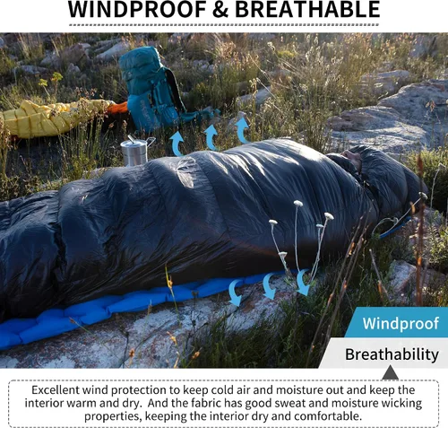 Vista 7 de Naturehike Ultralight Down Sleeping Bag, 650FP Backpacking Sleeping Bag for Adults, 40.4℉ Waterproof Sleeping Bags for Camping, Hiking, Traveling