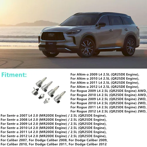Vista 2 de RE0F10D JF017E CVT8 Kit de solenoides de transmisión 7 piezas con sensor de presión compatible con Infini-ti JX35 QX60 Nissa-n