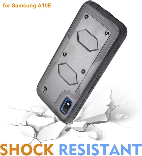Vista 3 de Funda para Samsung Galaxy A10e, resistente, a prueba de golpes, pantalla integrada, protección de cuerpo completo, con clip giratorio para cinturón