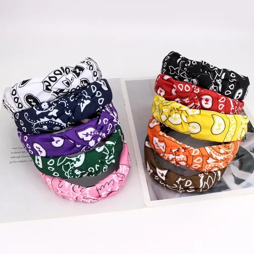 Vista 8 de Jaciya 10 Pack Paisley Bandana Knotted Headbands Turban Style Hair Bands Non-Slip Retro Head Wraps for Adult Women Casual Daily Outfit & Streetwear
