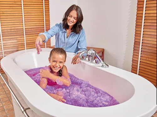 Vista 4 de 3 x Paquete de Gelli Baff de Zimpli Kids, Azul, Rojo y Verde, ¡Convierte el agua en sustancia colorida! Juguete sensorial y de baño para niños